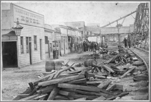 Street scene in the town of Kaniere, Westland