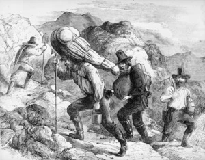 Illustrated London news :Gold diggers out prospecting. [London, 1863]