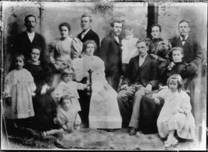 Copy photograph of a portrait of Nicol family group