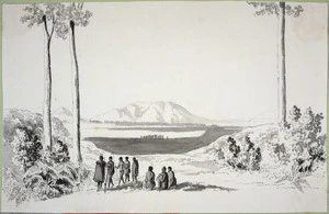 Merrett, Joseph Jenner, 1816?-1854 :[The Hobson album]. Perongia from Maungatauturi [1843?]