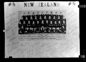 All Black team photograph with signatures