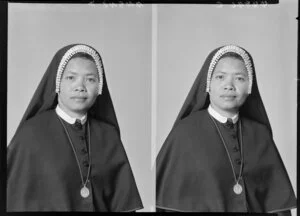 Portrait of unidentified nun [two images]