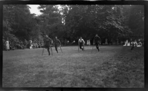 Amputee soldiers in one-legged race
