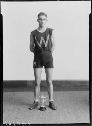 C. Hurne, boxer with trophy
