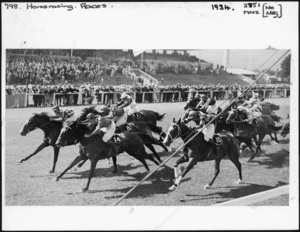 Horses racing in the Duke of Gloucester Handicap, Trentham - Photograph taken by Charles P S Boyer