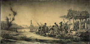 [Meryon, Charles] 1821-1868 :[Death of Marion du Fresne at the Bay of Islands, New Zealand, 12 June 1772. Between 1846 and 1848]