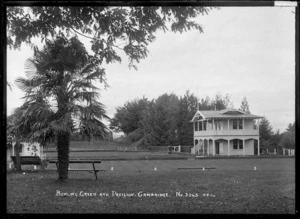 Bowling green and pavilion at Cambridge, circa 1920s