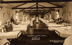 Ward in the No 1 New Zealand General Hospital, in Brockenhurst, England