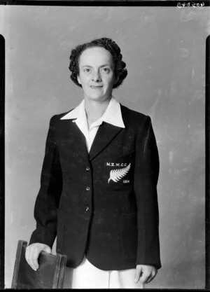Rona Una McKenzie, New Zealand Women's Cricket player, 1954