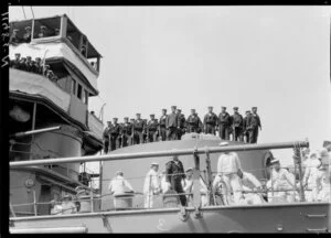 Sailors on deck of ship