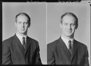 Unidentified man in jacket & tie [two images]