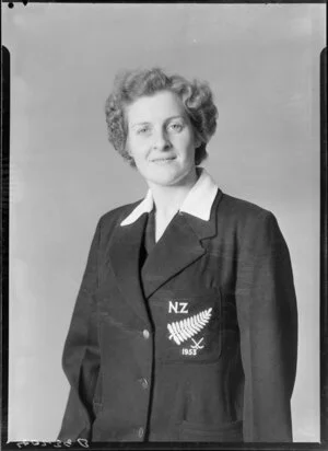 Miss M. Hendry, New Zealand Women's Hockey player, 1953