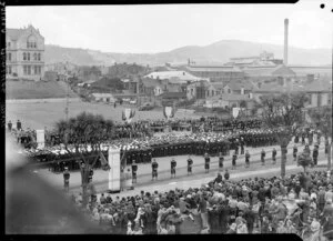 Welcoming the crew of HMNZS Achilles