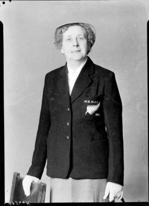 Mrs. G. S. Coldham, manager of the New Zealand Women's Cricket, 1954