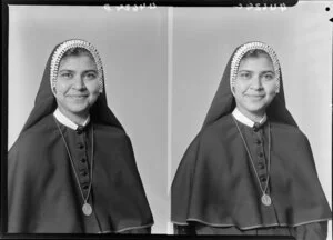 Unidentified nun in habit [two images]