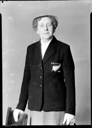 Mrs. G. S. Coldham, manager of the New Zealand Women's Cricket team, 1954