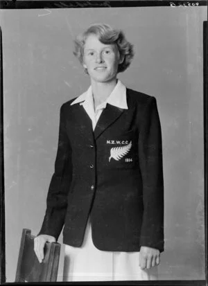 M. A. Mitchell, member of the New Zealand Women's Cricket team, 1954