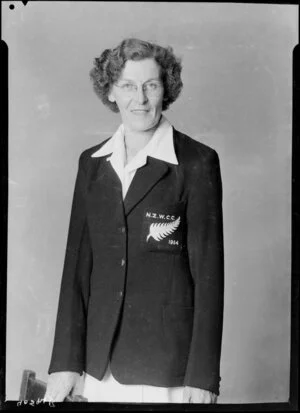 Violet Maude Helen Farrell, New Zealand Women's Cricket player, 1954