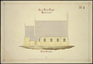 Beatson, William, 1808?-1870 :Saint Pauls Chapel Rotherhithe. No 4. North elevation. [1849?].