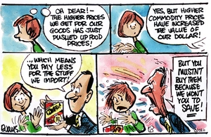 "Oh dear! - The higher prices we get for our goods has just pushed up food prices!"... 3 February 2011