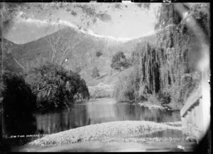 Copy photograph of a photograph of the Maitai River, Nelson