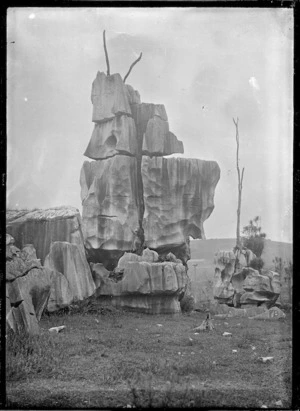 Limestone rock at Waro, 1918