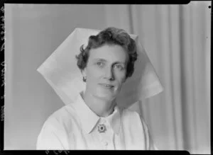 Mrs J. Rowe in nurse's uniform