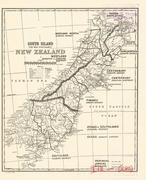 New Zealand : [sheriff's and judicial districts] / drawn by W.G. Harding.