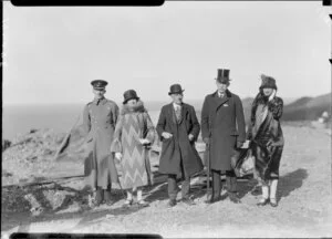 Mrs J G Coates, Sir Truby King, the Governor General Sir Charles Fergusson, and Lady Alice Fergusson