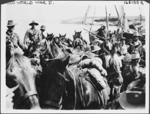 Creator unknown :Photograph of WWI soldiers with horses