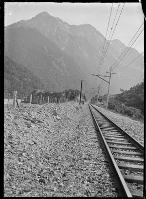 View of the Otira railway line near Otira, 1926