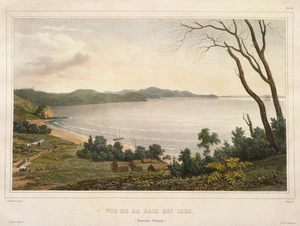 Sainson, Louis Auguste de b 1800 :Vue de la Baie des Iles (Nouvelle Zelande). De Sainson pinx; Deroy lith. [Paris; 1833]. Pl 50.