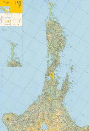 New Zealand topographical map 1:500 000.