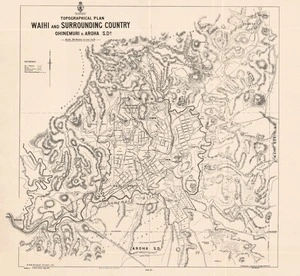 Topographical plan, Waihi and surrounding country, Ohinemururi & Aroha S.D.s / H.D.M. Haszard surveyor, 1900 ; F. Weber, drftmn. May 1902.