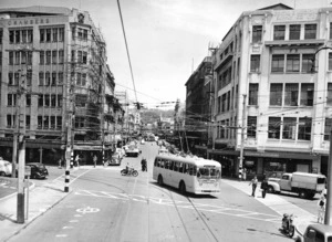 Cuba Street, Wellington, from the Wakefield Street intersection - National Publicity Studios photograph