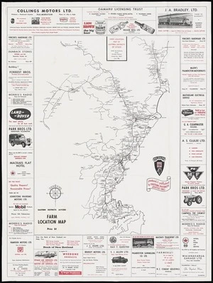 Farm location map of eastern districts of Otago / / produced ... by Eastern Districts Jaycee.