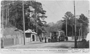 Tinakori Road with electric tram, Wellington
