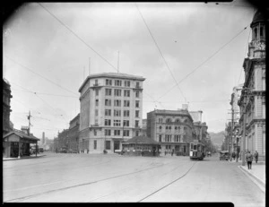 Looking along Customhouse Quay towards Post Office Square, Wellington