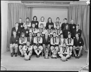 Waterside Association Football Club, Wellington, team with trophy