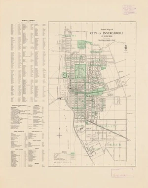 Street map of city of Invercargill & suburbs / P.R. Malthus, delt., 1936.