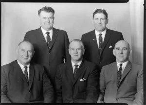 Members of the New Zealand Rugby Football Union Selector's 1964, D L Christian, F R Allen, R G Bush, N J McPhail, V L George