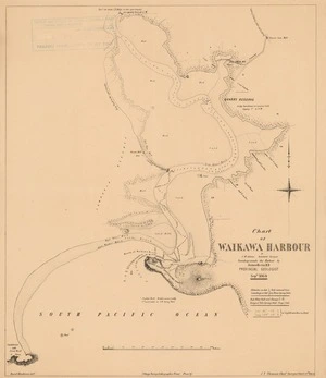 Chart of Waikawa Harbour / by C.W. Adams Assistant Surveyor ; soundings inside the harbour by James Hector MD ; David Henderson delt.