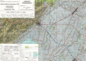 School Certificate Examination, 1972. Geography : topographic map : (South) Wairarapa / Department of Education, New Zealand.