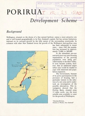 Porirua development scheme. [Page 1].