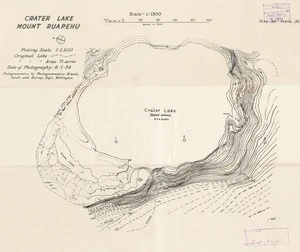 Crater Lake, Mount Ruapehu / photogrammetry by Photogrammetric Branch, Lands and Survey Dept., Wellington..