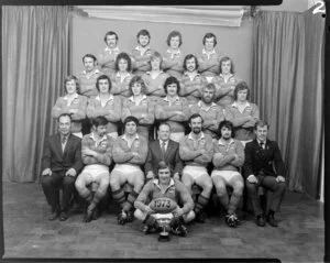 Onslow Rugby Football Club, Wellington, senior A team with trophy