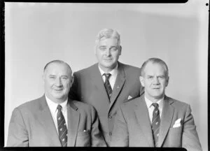 New land Rugby selectors, Mr R G Bush, Mr J Finlay, Mr N J McPhail