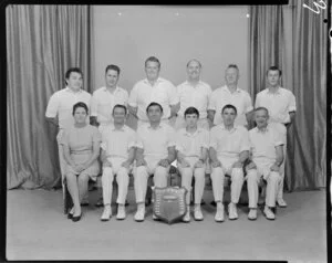 Wellington Gas Company Cricket Team, with trophy