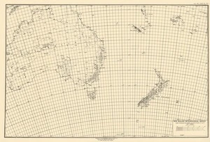 Lambert orthomorphic conic projection map of meteorological stations in Australia and New Zealand / drawn by the Lands and Survey Dept. N.Z.