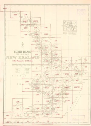 Index diagram for grid system. North Island (Te Ika-A-Maui), New Zealand / drawn by W.G. Harding.